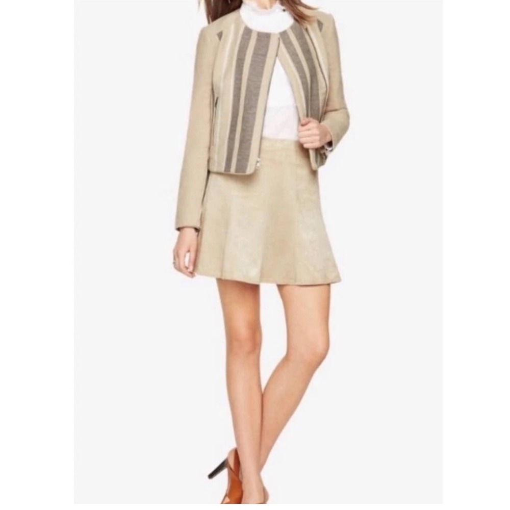 BCBG Max Azria‎ Tan Linen Holden
Moto Jacket Blazer M